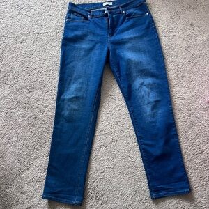 LOFT Straight-Leg Jeans in Deep Blue Wash